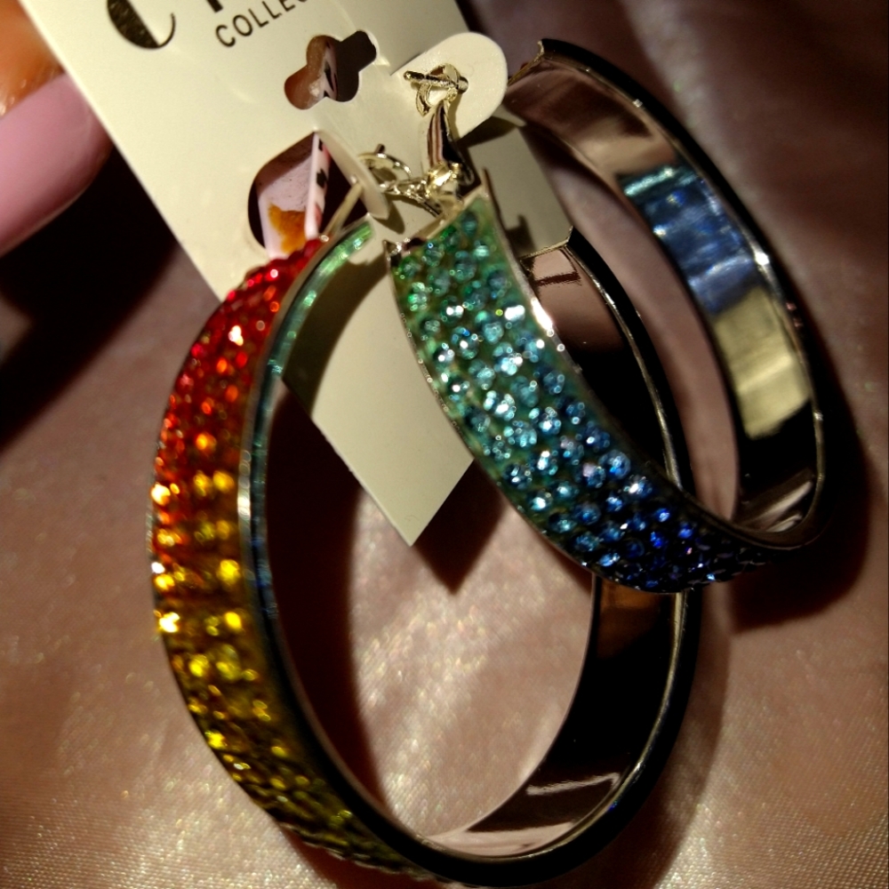 Medium rainbow hoops